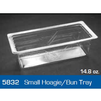 5832-208500 14.8oz CONTAINER
HOAGIE TRAY, CLEAR 1000/CS
6.5x3.25x1.88