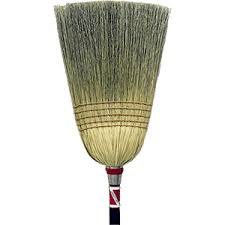 B412 BROOM JANITOR BLACK 
LACQUERED WOOD HANDLE NATURAL 
FIBER 12&quot; FLARE 5-SEW 1-1/8&quot; 
HANDLE 