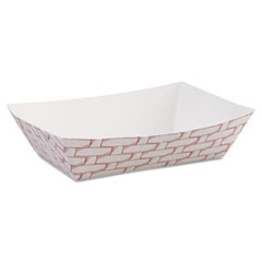 0405 RED FOOD TRAY 6oz  RED CHECK #40 1000/CS