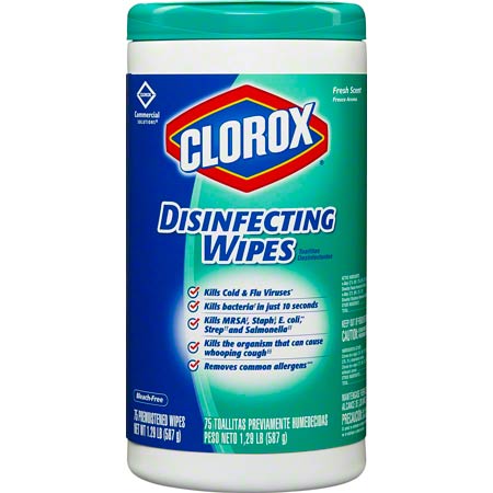 15949 CLOROX DISINFECT PK23257
WIPES 7x8, 6/75CT FRESH SCENT 
COMMERCIAL SOLUTIONS