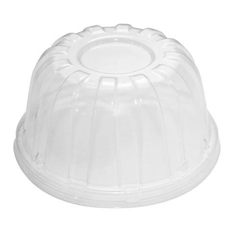 20HDLC CLEAR HIGH DOME LID 1M NO HOLE FLUTED SIDES