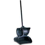 2532 UPRIGHT DUST PAN w/COVER BLACK, LONG HANDLE, LOBBY PRO 