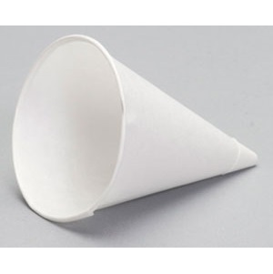 4.5oz CONE WATER CUP 25/200 
PAPER ROLLED RIM 5000/cs
