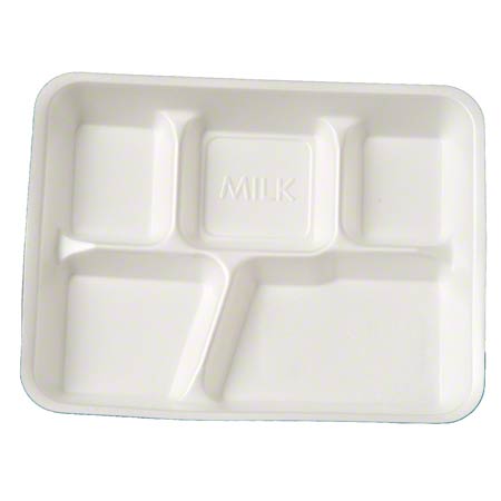 10500 WHITE SCHOOL TRAY 5CPT 10-3/8x8-3/8x1-3/16, 500/CS