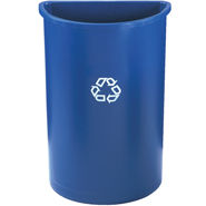 352073 21gal HALF-ROUND BLUE RECYCLE CONTAINER