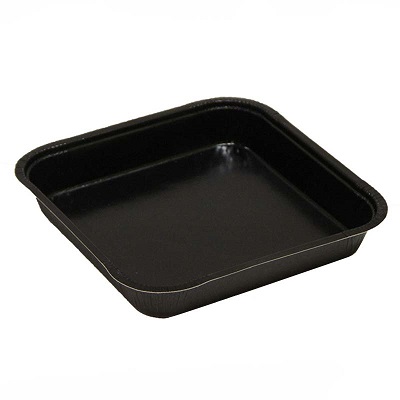 42020 8"x8" BLK BAKEABLE TRAY E-FLUTE 250/CS 1.25"DEEP