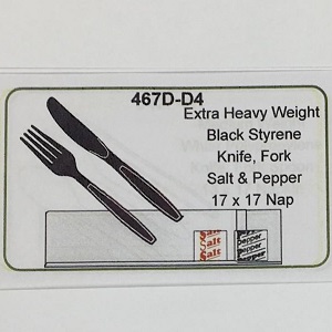 467DD4/98DB4 CUTLERY KIT 5PCS BLACK X-HEAVY KNIFE/FORK SALT
