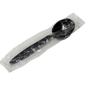 361WFB4/SSHWPPBIW SOUP SPOON 
WRAPPED BLACK MED-WT POLYPRO 
1000/CS