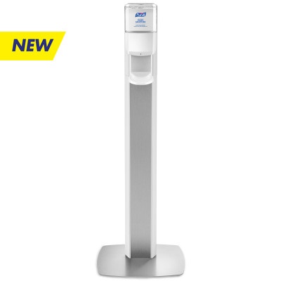 7308-DS-SLV PURELL ES8 FLOOR
STAND w/ DISPENSER AUTOMATED, 
SILVER PANEL