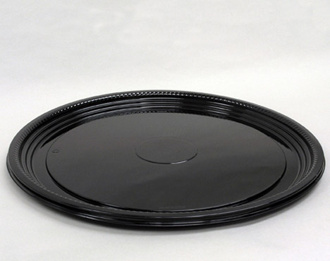A516PBL 16&quot; ROUND TRAY BLACK THERMOFORMED 25/CS (NO LID)