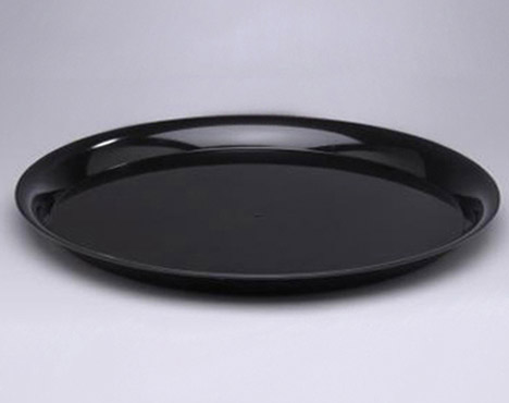A918BL25 18&quot; ROUND TRAY RIGID BLACK 25/PK (NO LID) CHECKMATE
