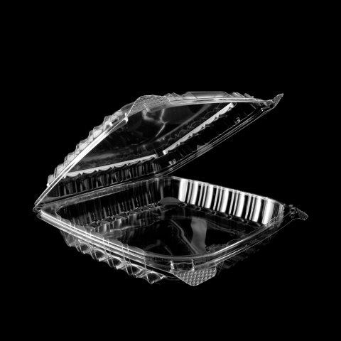 C89PST1 8&quot; HINGED TRAY CLEAR, MEDIUM SHALLOW 1-COMP 250/CS