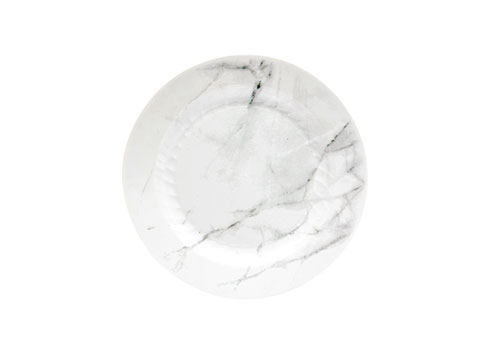 7.5&quot; ROUND PLATE WHITE MARBLE
MOTIF 100/cs #EMP75W6QRY