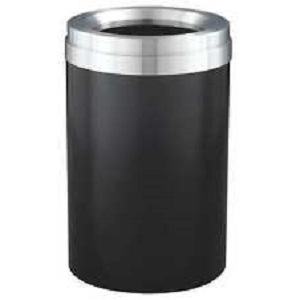 F2037BKSA 41-GALLON WASTE CAN 20&quot;FUNNEL TOP, BLACK w/