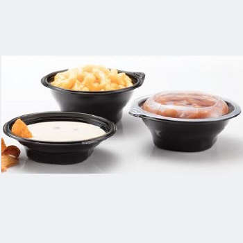 FC4B 4oz CONTAINER BLACK BASE MICROWAVABLE 750/cs POLYPRO