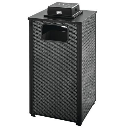 R18WU 24-GAL OUTDOOR
RECEPTACLE w/ ASH/TRASH
WEATHER URN, BLACK GLOSS w/
PERFORATED PANELS