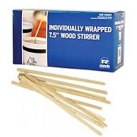 R825W 7-1/2&quot; STIRRER WRAPPED WOOD 10/500CT COFFEE