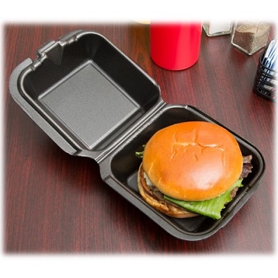 SN225-3L HINGED TRAY FOAM BLACK 5.8x5.7x3.1 SANDWICH