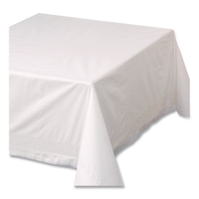 210066 WHITE TABLECOVER 72X72
472W, 2-PLY TISSUE/1-PLY POLY,
25/cs
