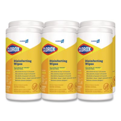 15948 CLOROX DISINFECTING  WIPES 7x8, 6/75CT LEMON SCENT 