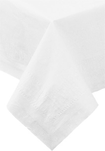4108W/210130 WHITE TABLECOVER 
GREEK KEY 54x108
25/cs 2-PLY TISSUE, 1-PLY POLY