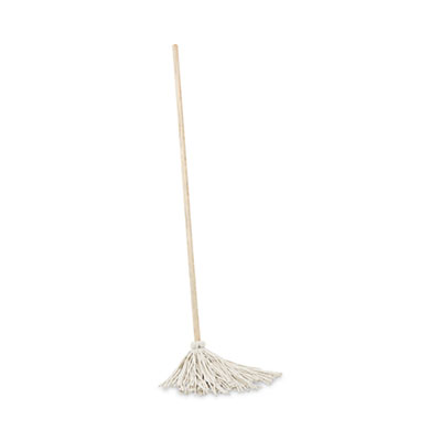 #12 DECK MOP 6PK WHITE COTTON  HEAD 48" OAK WOOD HANDLE 