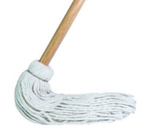#16 DECK MOP CD50016  COTTON WOOD HANDLE w/CLEAR 