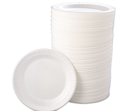 9PWQR STYRO PLATE 9" LAMINATED  WHITE 500/CS